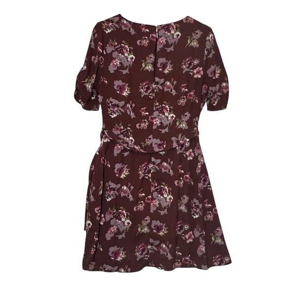 ASTR the label Anthropologie Floral Short Sleeve Faux Wrap Mini Dress Medium - Picture 4 of 13